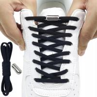 Шнурки эластичные без завязок для обуви черные 100 см