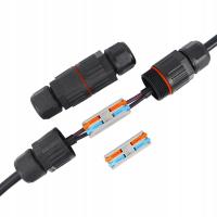 SZYBKOZŁĄCZKA ELEKTRYCZNA HERMETYCZNA WODOODPORNA MUFA KABLOWA IP68 2 TORY