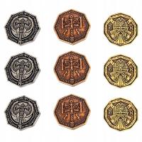 НАБОР ИЗ 9 ГНОМЬИХ МЕТАЛЛИЧЕСКИХ МОНЕТ LARP RPG