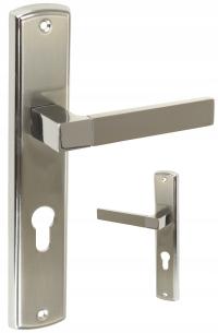 KLAMKA DRZWIOWA 90MM WKŁAD NIKIEL CHROM BRAVO ZESTAW