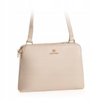BETLEWSKI классическая женская сумка через плечо из бежевой кожи