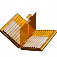 Портсигар сигареты металлическая застежка два отсека подарочная коробка