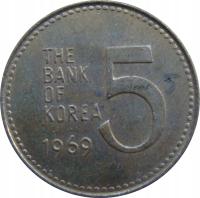 5800. Korea Południowa 5 Won 1969