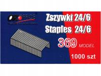 OKOFFICE Ocynkowane ZSZYWKI metalowe standardowe 24/6 1000 szt Model 369