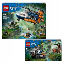 LEGO City 60437 Helikopter zwiadowczy w dżungli 60426 Terenówka badacza