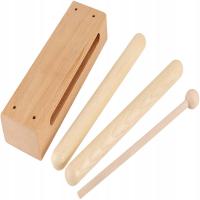 Zabawka muzyczna z blokiem drewna Podręczna edukacja wczesnoszkolna z litego drewna dla dzieci