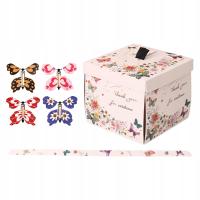 Latający Motyl Kartka Niespodzianka Nakręcamy Motyl w Książce Gumka Biała