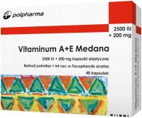 Vitaminum A + E Medana, 2500 IU + 200 mg, 40 kapsu