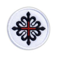 Символ ордена Монтеса-черно-красный крест вышивка