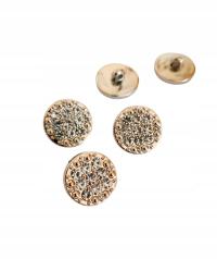 Plastikowe guziki nawlekane kształt okrągły złoty 6 szt.