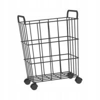 Rolling Sports Ball Storage Cart Organizator sprzętu sportowego Czarny S