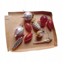 Zestaw 11 bombek choinkowych z PRL. Lata 50-e do 70-ych.