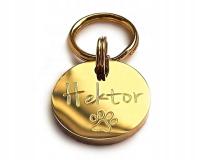 Identyfikator, adresówka KOŁO MINI 16 mm kot pies złota srebrna grawer STAL