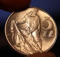 5 zł Rybak 1974 trawka + słoneczko - Stan 1