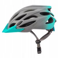 KASK ROWEROWY REGULOWANY WENTYLOWANY 52-56CM SZARY BŁĘKITNY