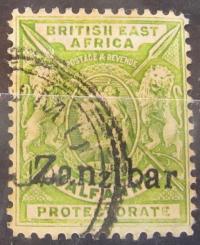 Zanzibar stary znaczek, z nadrukiem (6/30