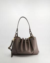 VENEZIA NOWOCZESNA TOREBKA DAMSKA Z ŚCIĄGACZEM W KOLORZE SZARYM