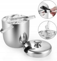 POJEMNIK WIADRO NA LÓD SZAMPAN KOSTKI LODU ZE STALI NIERDZEWNEJ 3L