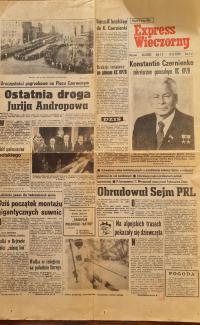 GAZETA EXPRES WIECZORNY 10 LUTY 1984 ROK