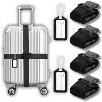 4x ZESTAW PASÓW BAGAŻOWYCH DO WALIZKI PAS BAGAŻOWY ZABEZPIECZAJĄCY WALIZKĘ