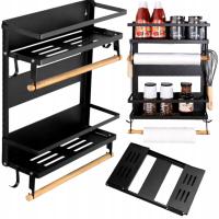 Półka kuchenna na przyprawy magnetyczna organizer na lodówkę ścianę duża