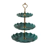 3-Piętrowa Patera Stojak na Tort Ciasto Muffinki Babeczki_Zielona 25 cm