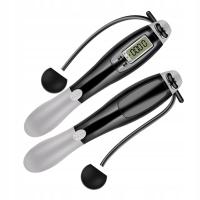 JE-1 Pair Cordless Jump Rope Adjustable Handles Counting Speed C Black