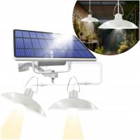 Светодиодный светильник на солнечной батарее, потолочная люстра для балкона, 2 абажура, белый