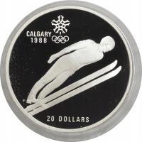 19.db.CANADA, 20 DOLARÓW 1987 SKOKI NARCIARSKIE