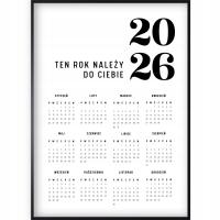 KALENDARZ ŚCIENNY PLAKATOWY DUŻY XXL 50x70 ROK 2026 PLAKAT OBRAZ NOWY ROK