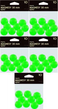 Magnesy Grand 30mm 10szt zielony x5