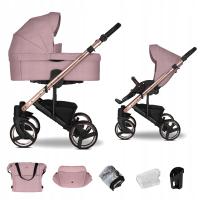 Wózek dziecięcy 2w1 EMJOT NERI ROSE GOLD wielofunkcyjny różowe złoto torba