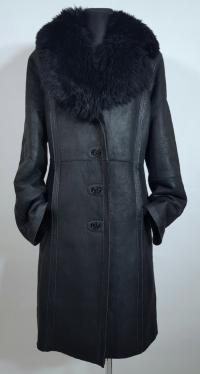 Naturalny kożuch prosty minimalizm lekki komfort HOLLIES jagnięcy L XL