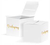 Подарочная коробка для конвертов glamour злотый надпись Спасибо белый глянец