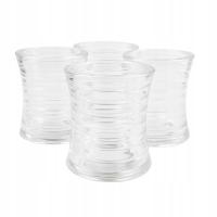 Szklany świecznik SPASS grube szkło elegancka dekoracja wysokość 98mm