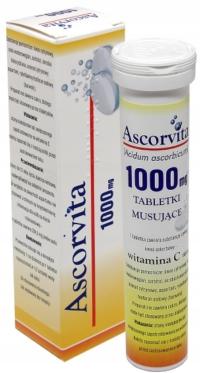 Ascorvita witamina C 1000 mg o smaku cytrynowym 20 tabletek musujących