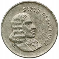 RPA 5 CENTS 1967 PTAK ŻURAW - JAN VAN RIEBEECK - SOUTH AFRICA 28B4