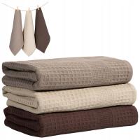 3x ścierki kuchenne 45x70 komplet zestaw bawełniane ściereczki NAPOLI brąz