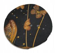 PODUSZKA NA KRZESŁO TABORET OKRĄGŁA 29 cm złote motylki