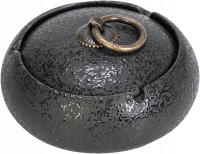 POPIELNICZKA CERAMICZNA WIATROSZCZELNA Z POKRYWKĄ OKRĄGŁA