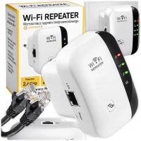 WZMACNIACZ SYGNAŁU SIECI WIFI ZEWNĘTRZNY MOCNY REPEATER FUNKCJA WPS 300MB/S