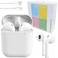 Słuchawki bezprzewodowe i12 Bluetooth 5.0 białe z mikrofonem
