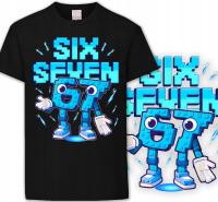 KOSZULKA DZIECIĘCA CZARNA - SIX SEVEN 67 STEAL A BRAINROT PREZENT M 140cm