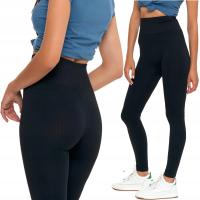 Damskie legginsy prążkowane Moraj RDL1000-020 czarny