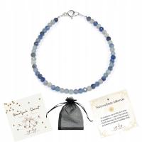 Bransletka Awenturyn Niebieski Naturalny Kamień Srebro 925 18cm