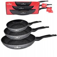 ZESTAW 3 PATELNI MARMUROWYCH 20/24/28CM