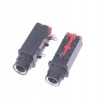 2PCS 6.35mm Audio Jack 3Pin Stereo Audio Socket Microphone Welding Li Plug