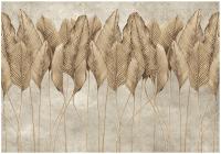 FOTOTAPETA LIŚCIE PIÓRA 3D BETON DO SYPIALNI SALONU TAPETA ŚCIENNA 350x250