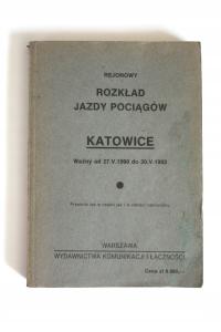 Rejonowy rozkład jazdy pociągów Katowice 1990 -1992