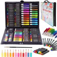 ZESTAW ARTYSTYCZNY 168 EL DO MALOWANIA DUŻY NA PREZENT KREDKI OŁÓWKI